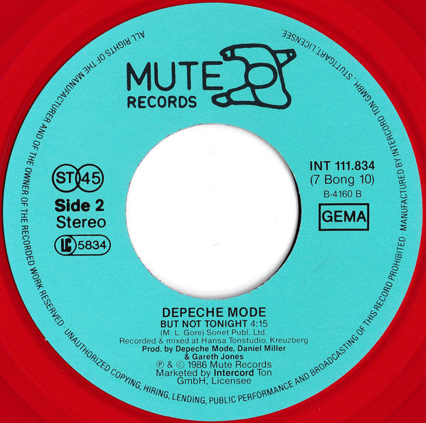 Depeche Mode : Stripped (7", Single, Red)