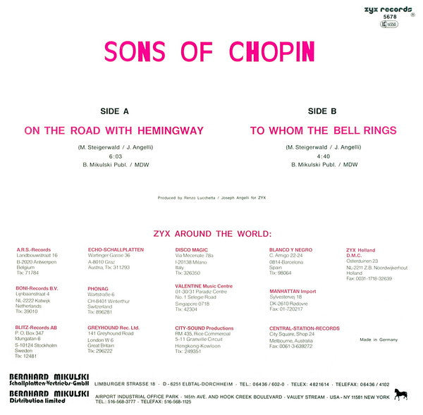 Sons Of Chopin : On The Road With Hemingway (12")