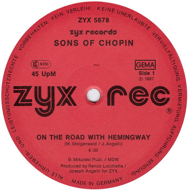 Sons Of Chopin : On The Road With Hemingway (12")