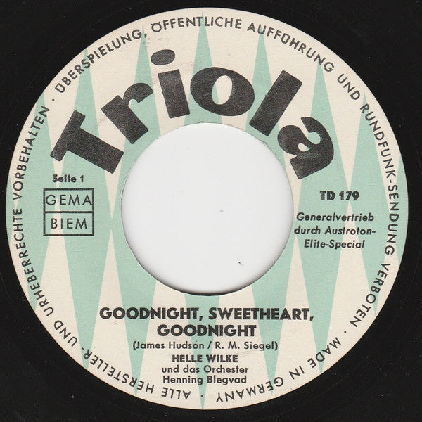 Helle Wilke : Goodnight, Sweetheart, Goodnight (7", Single)