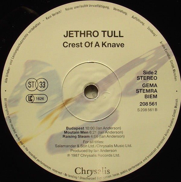 Jethro Tull : Crest Of A Knave (LP, Album, Emb)