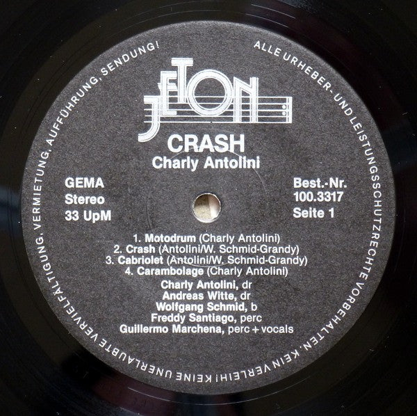 Charly Antolini : Crash (LP, Album, Ltd, dir)