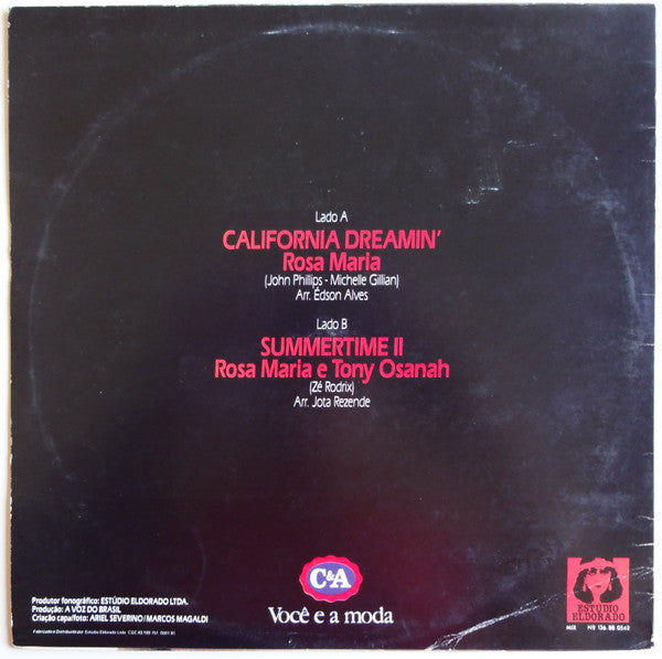 Rosa Maria & Tony Osanah : California Dreamin' / Summertime II (12")