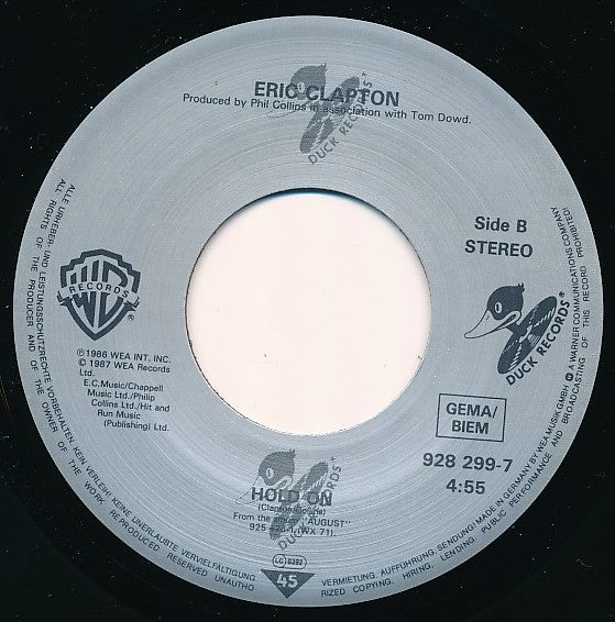 Eric Clapton with Tina Turner : Tearing Us Apart (7", Single)