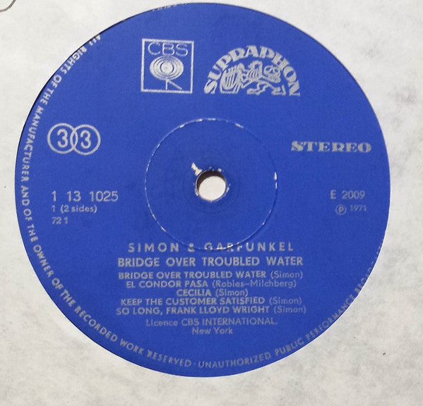Simon & Garfunkel : Bridge Over Troubled Water (LP, Album, RP, Blu)