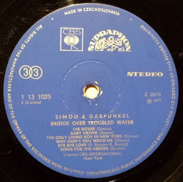 Simon & Garfunkel : Bridge Over Troubled Water (LP, Album, RP, Blu)