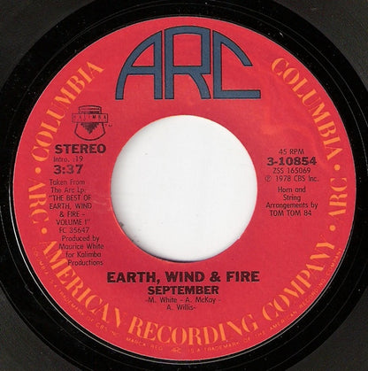 Earth, Wind & Fire : September (7", Single, Styrene, Pit)
