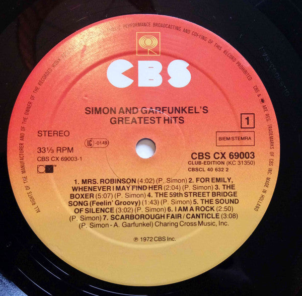 Simon & Garfunkel : Simon And Garfunkel's Greatest Hits (LP, Comp, Club, CX )