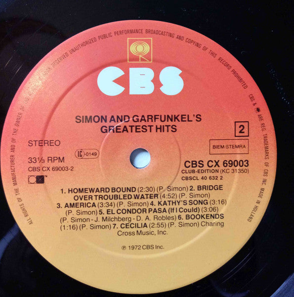 Simon & Garfunkel : Simon And Garfunkel's Greatest Hits (LP, Comp, Club, CX )