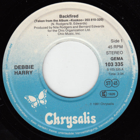 Debbie Harry* : Backfired (7", Single)