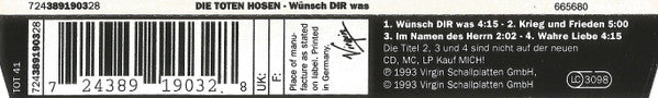 Die Toten Hosen : ... Wünsch DIR Was (CD, Single)