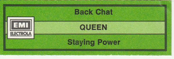 Queen : Back Chat (7", Single)