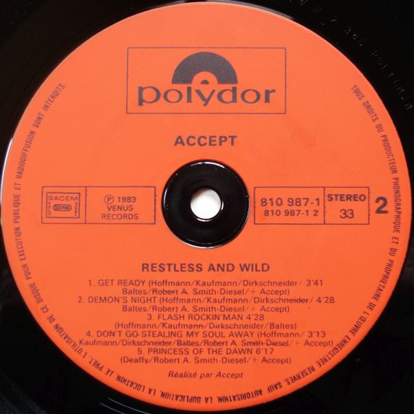 Accept : Restless And Wild (LP, Album)