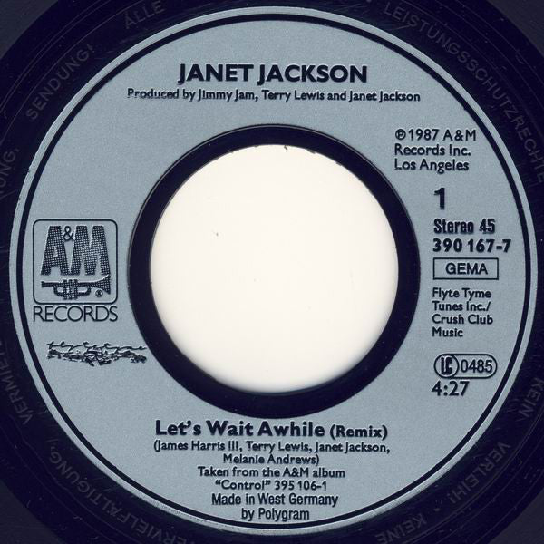 Janet Jackson : Let's Wait Awhile (7", Single)