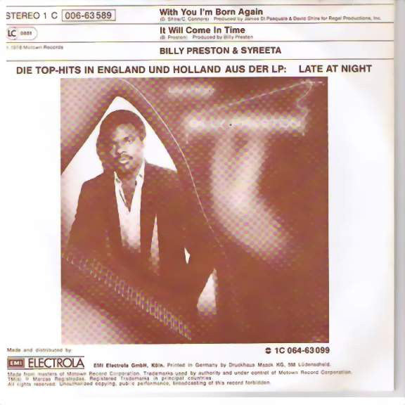 Billy Preston & Syreeta : With You I'm Born Again / It Will Come In Time (7", Single)