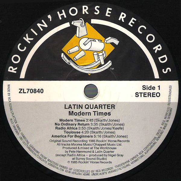 Latin Quarter : Modern Times (LP, Album)
