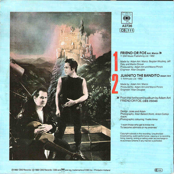 Adam Ant : Friend Or Foe (7", Single)