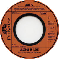 Level 42 : Lessons In Love (7", Single)