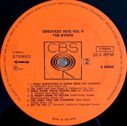 The Byrds : Greatest Hits Vol 2 (LP, Comp)