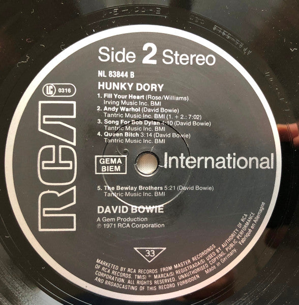 David Bowie : Hunky Dory (LP, Album, RE)