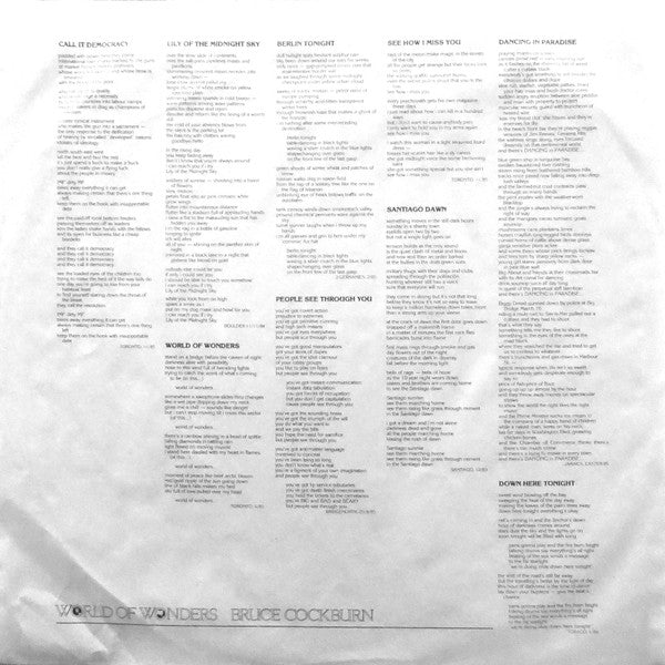 Bruce Cockburn : World Of Wonders (LP, Album)