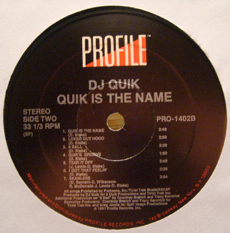 DJ Quik : Quik Is The Name (LP, Album)