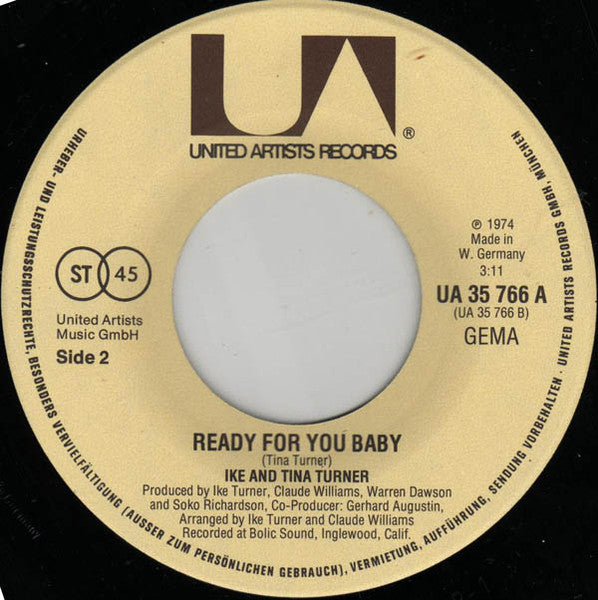 Ike & Tina Turner : Baby, Baby, Get It On (7", Single)