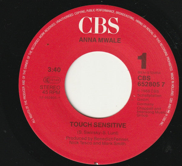 Anna Mwale : Touch Sensitive (7", Single)