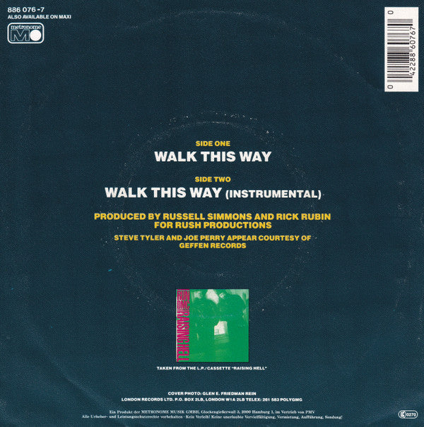 Run-DMC : Walk This Way (7", Single)