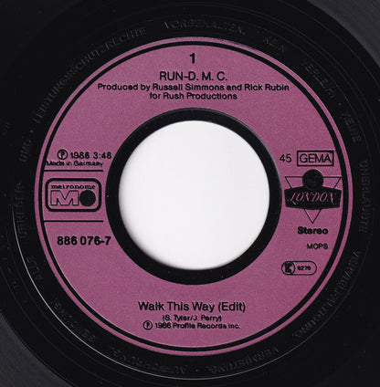 Run DMC* : Walk This Way (7", Single)
