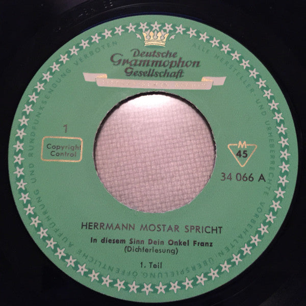 Hermann Mostar : In Diesem Sinn Dein Onkel Franz (7")