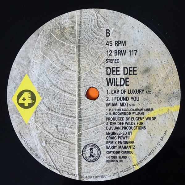Dee Dee Wilde : Lap Of Luxury (12")