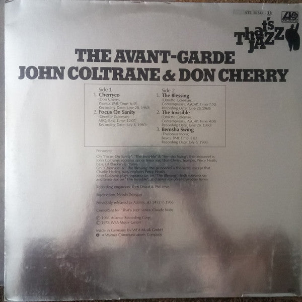 John Coltrane & Don Cherry : The Avant-Garde (LP, Album, RE)