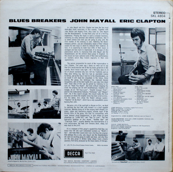John Mayall With Eric Clapton : Blues Breakers (LP, Album, RE)