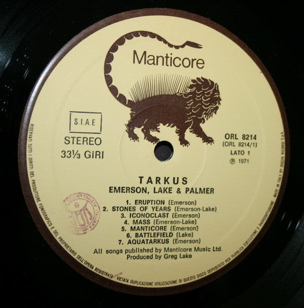 Emerson, Lake & Palmer : Tarkus (LP, Album, RE)