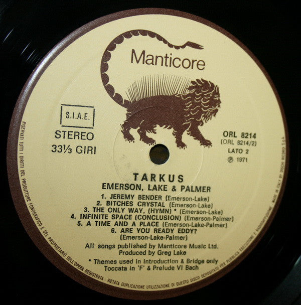Emerson, Lake & Palmer : Tarkus (LP, Album, RE)
