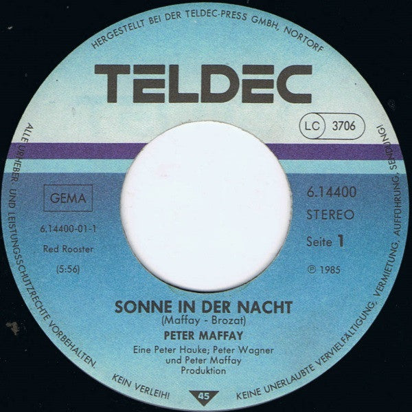 Peter Maffay : Sonne In Der Nacht (7", Single)