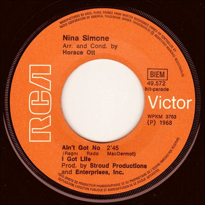 Nina Simone : Ain't Got No I Got Life / Real Real (7", Single, Mono, RP)