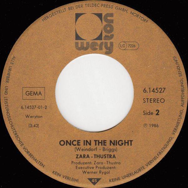 Zara-Thustra : Magic Nights (7", Single)