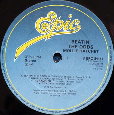 Molly Hatchet : Beatin' The Odds (LP, Album, Mis)