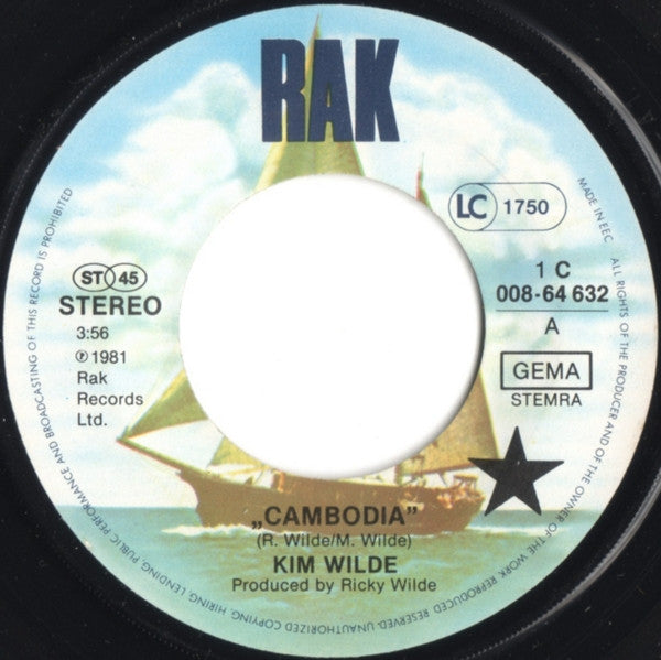 Kim Wilde : Cambodia c/w Watching For Shapes (7", Single)