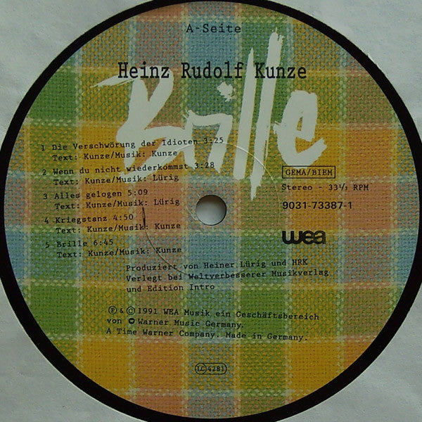 Heinz Rudolf Kunze : Brille (LP, Album)