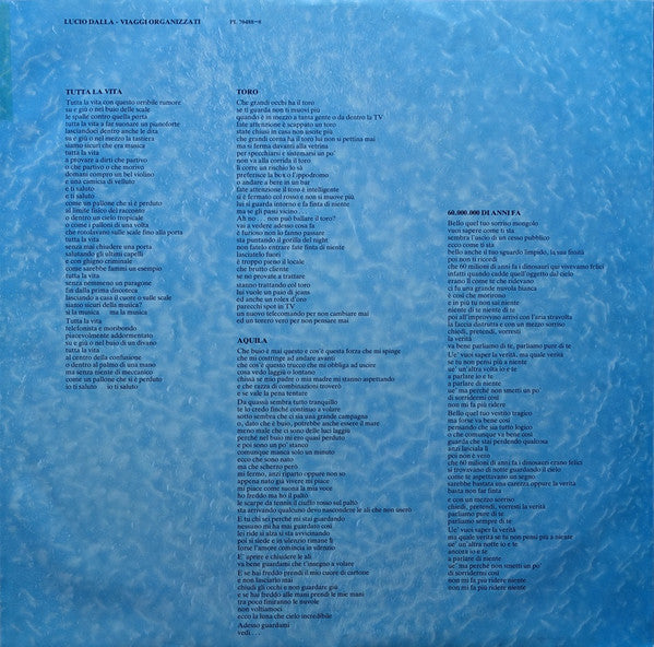 Lucio Dalla : Viaggi Organizzati (LP, Album)