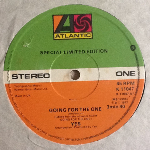 Yes : Going For The One / Awaken (12", Ltd)