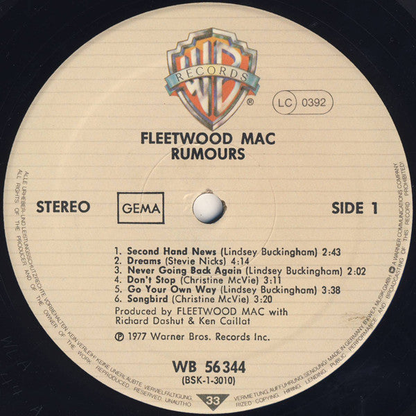 Fleetwood Mac : Rumours (LP, Album, RE)