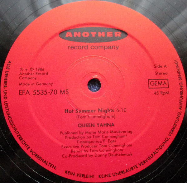 Queen Yahna : Hot Summer Nights / Doesn't Anybody (12")