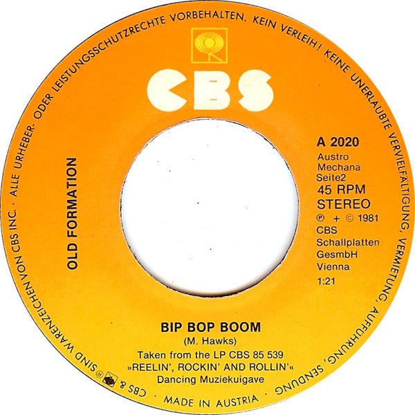 Old Formation : Rain In The City / Bip Bop Boom (7", Single)
