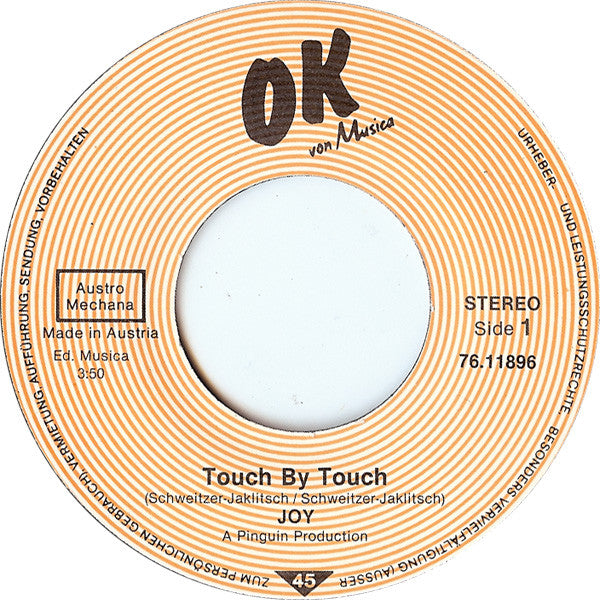 Joy (9) : Touch By Touch (7", Single)