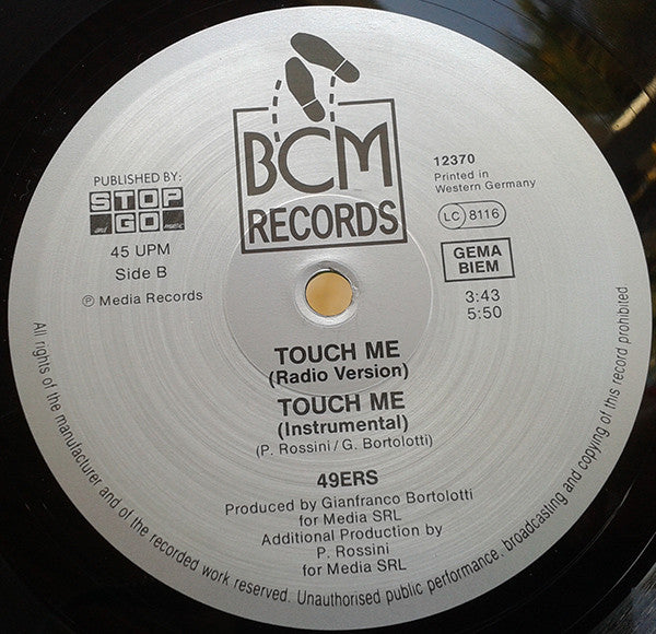 49ers : Touch Me (12", Maxi)