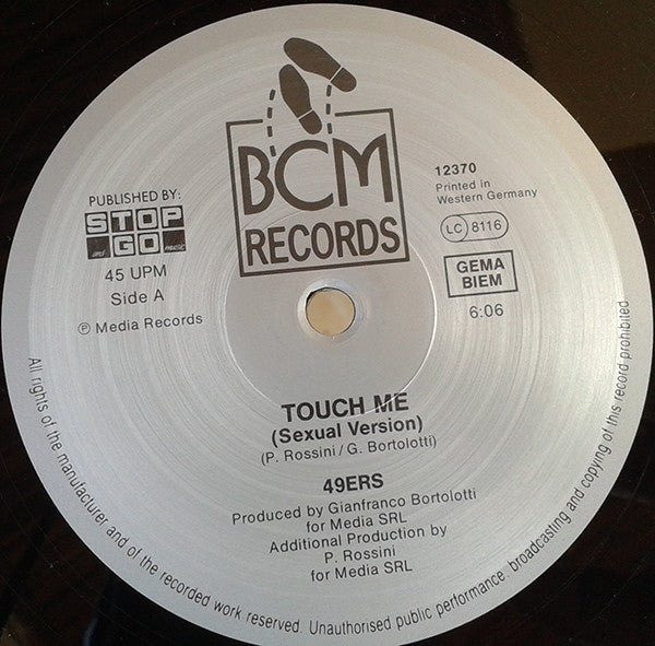 49ers : Touch Me (12", Maxi)